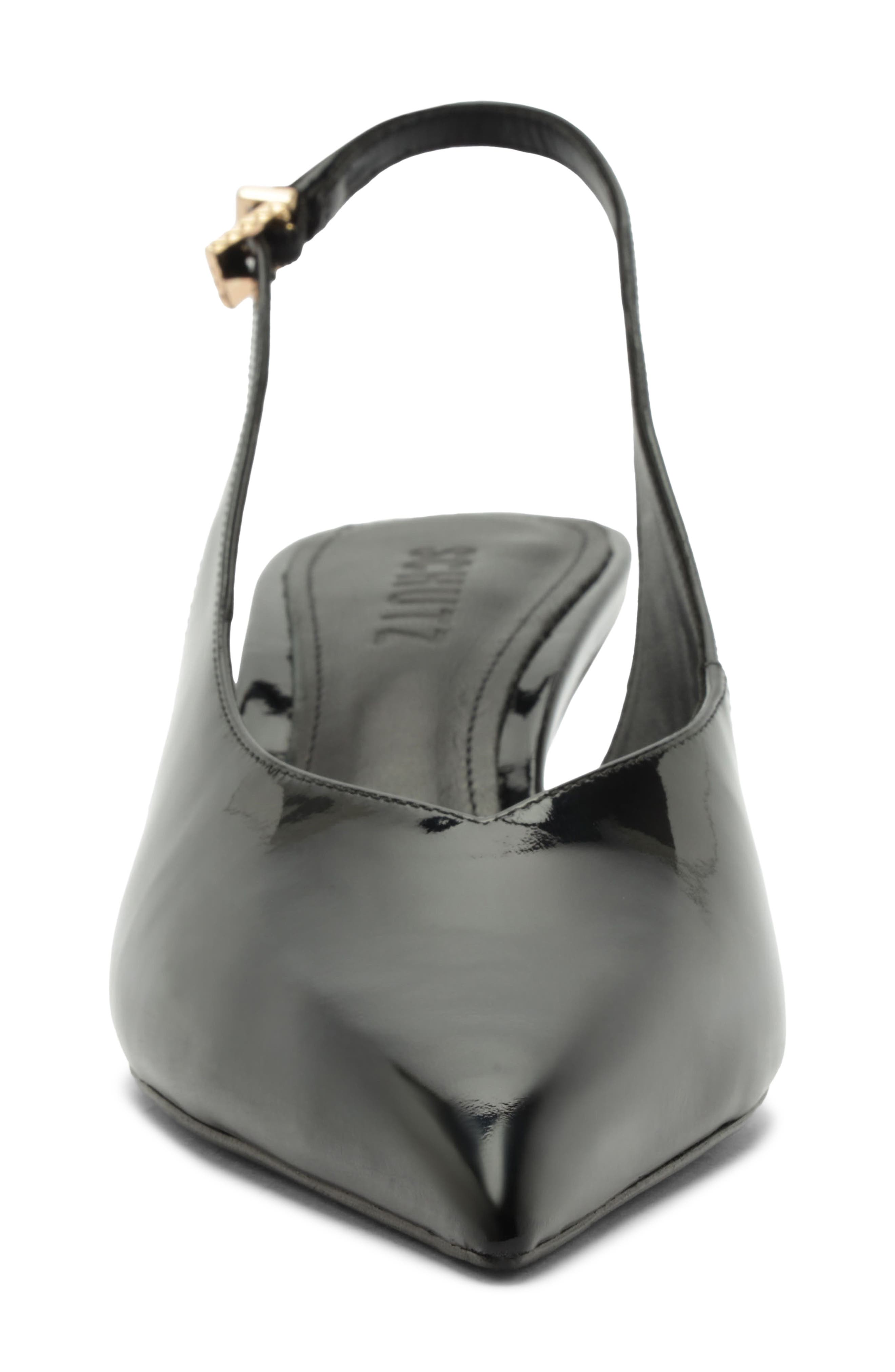 Alicia Leather Slingback Pump, Alternate, color, BLACK