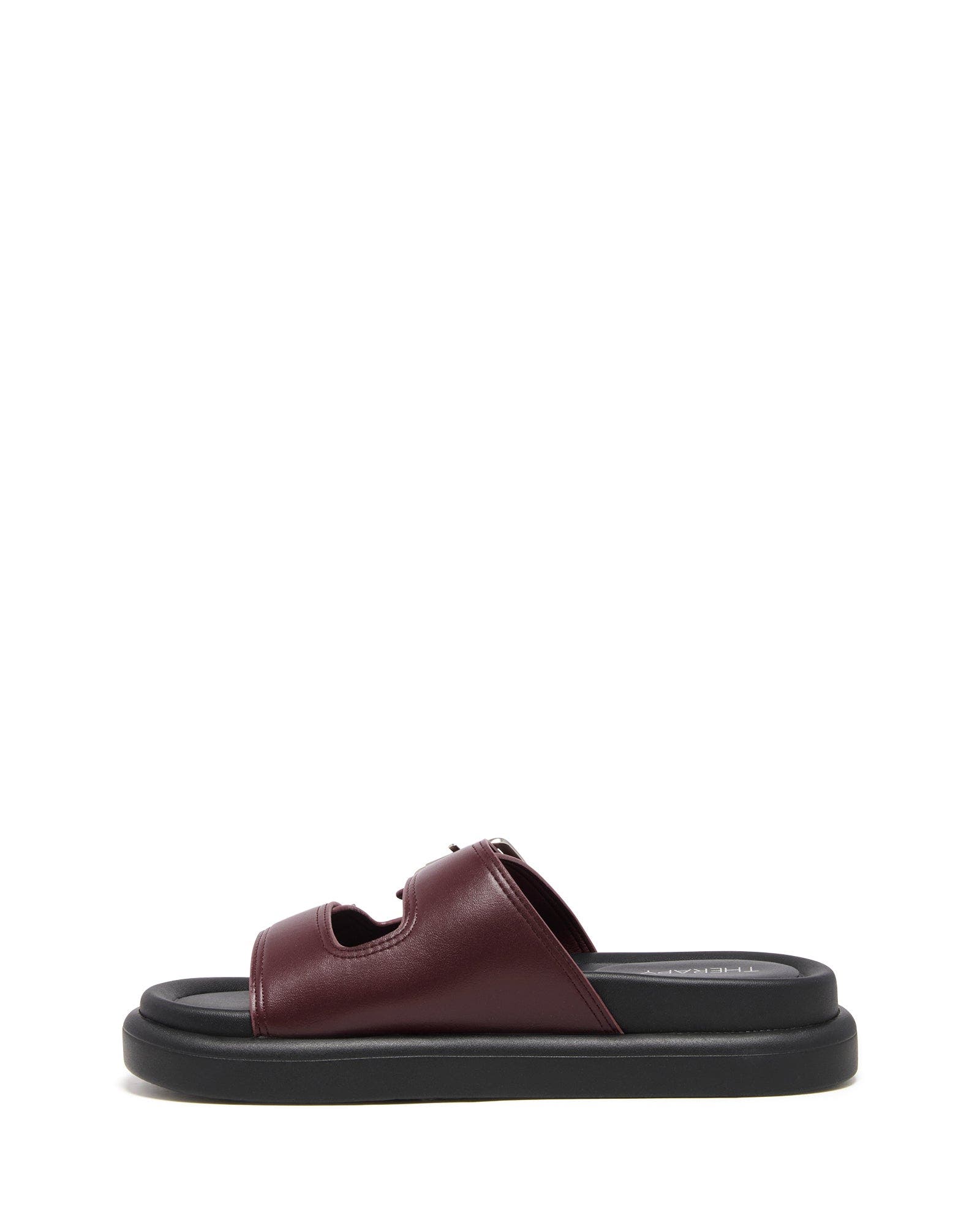 Paxton Open Round Toe Sandal, Alternate, color, BORDEAUX SMOOTH PU