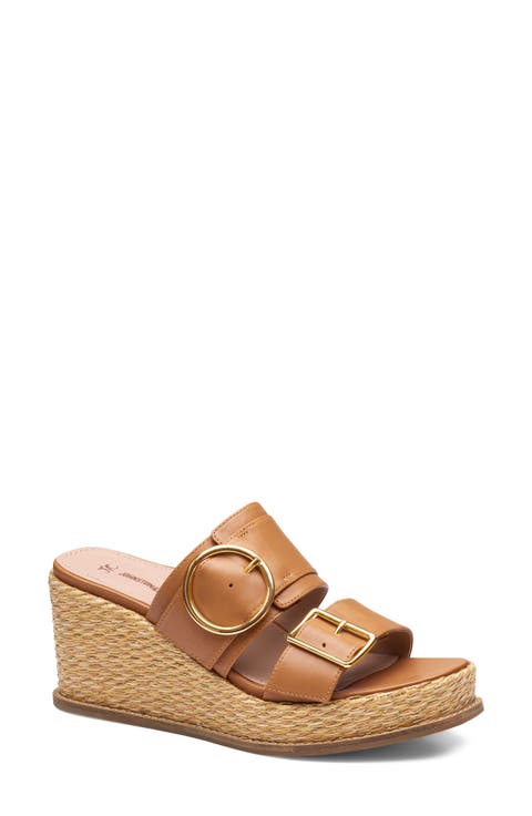 Mallory Double Buckle Platform Wedge Sandal (Women)