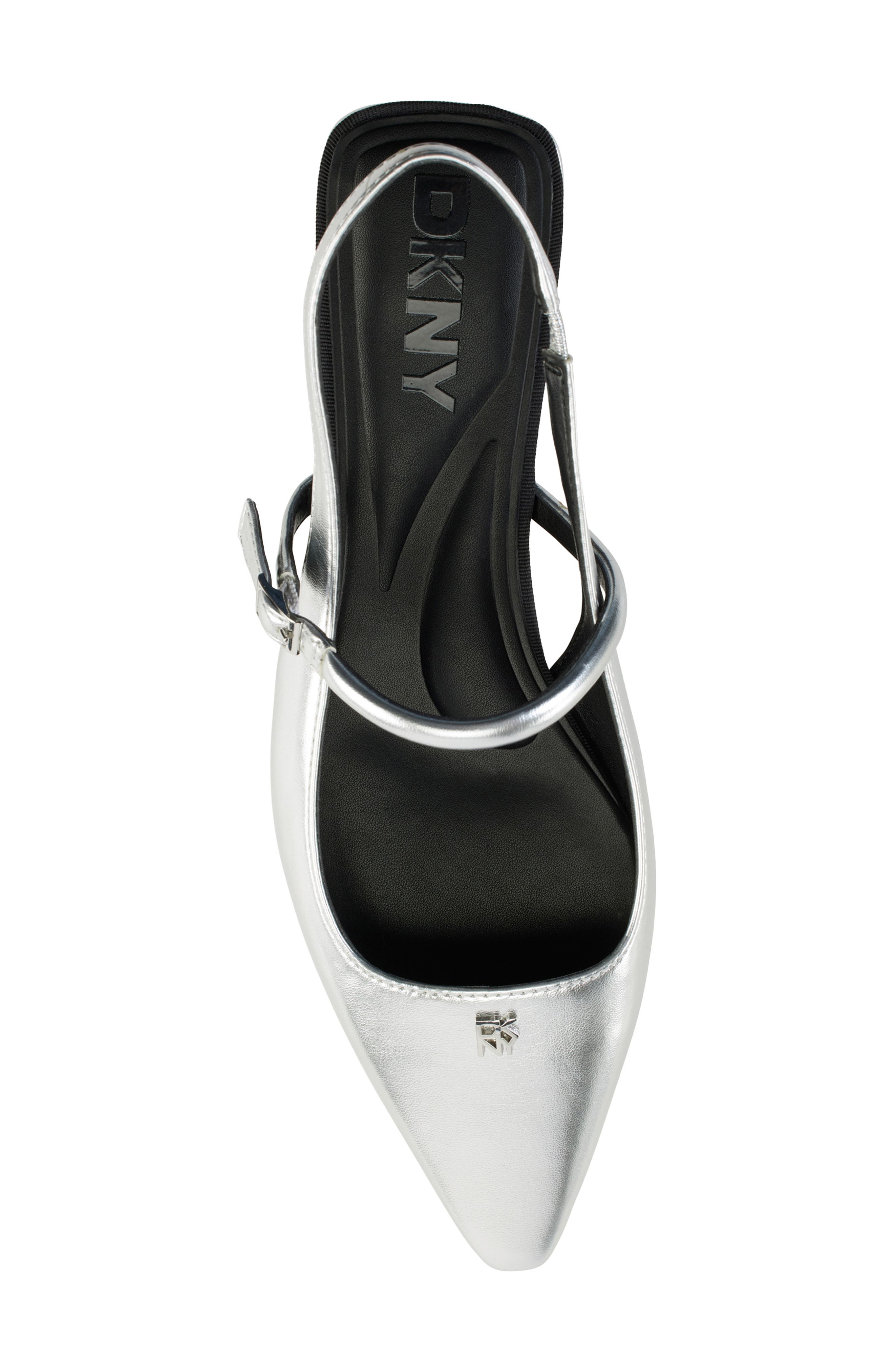 Cairo Slingback Pointed Toe Flat, Alternate, color, SILVER