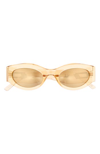 Le Specs Barrier 56mm Polarized Oval Sunglasses In Neutral