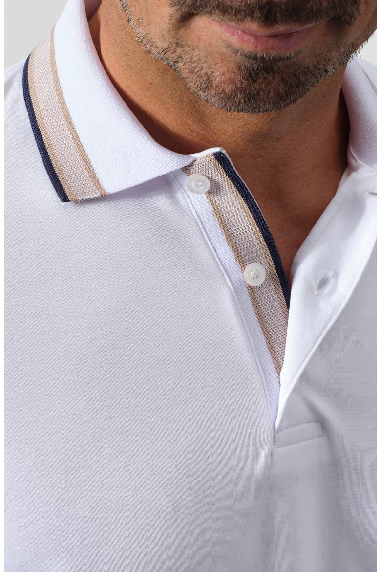 Tipped Knit Polo, Alternate, color, WHITE