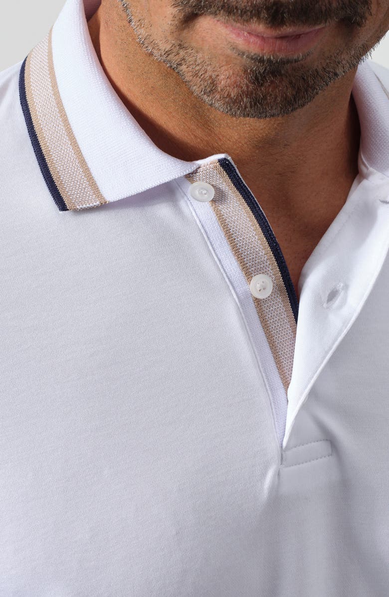 STUDIO GARNET LOS ANGELES Tipped Knit Polo, Alternate, color, White