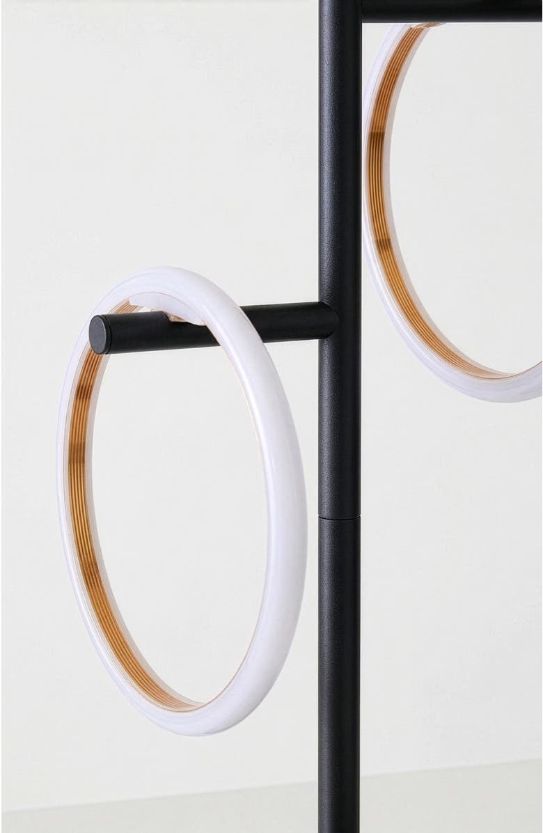 Brightech Saturn RGB 21" LED Color-Changing Modern Ring Table Lamp with Adjustable Heads and Built-In Dimmer, Alternate, color, Classic Black