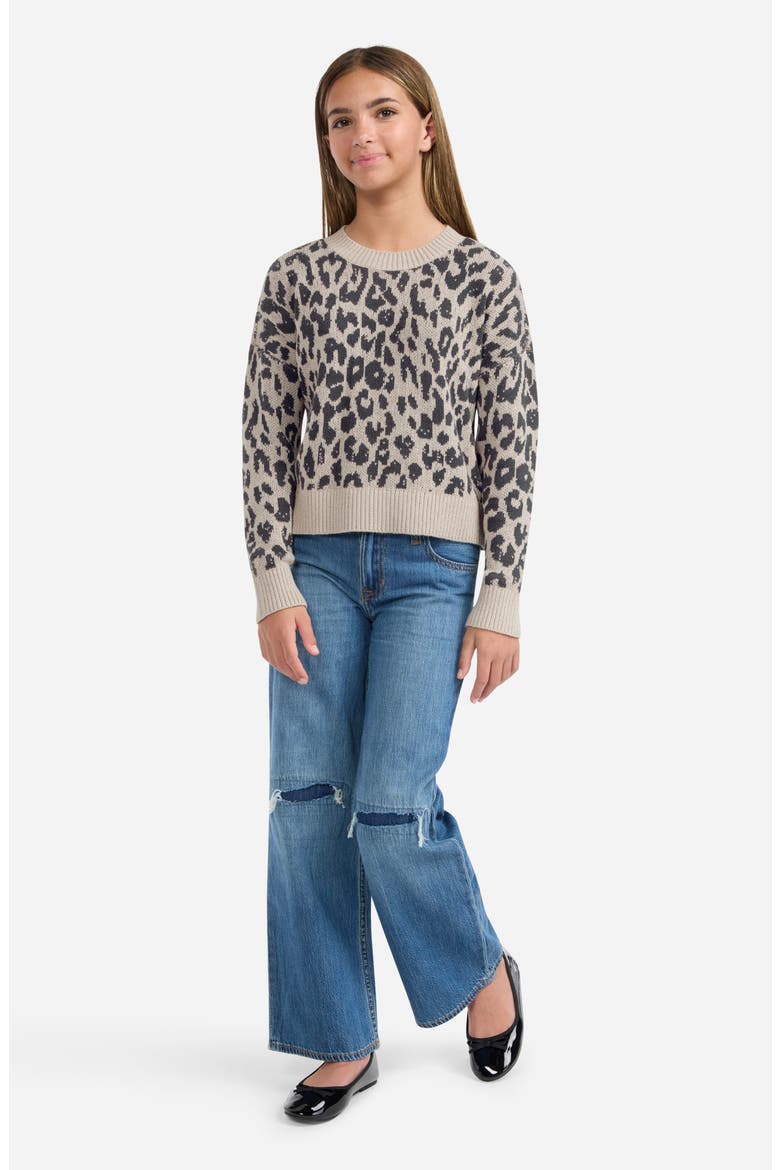 Kids' Leopard Pattern Sweater, Alternate, color, SIMPLY TAUPE
