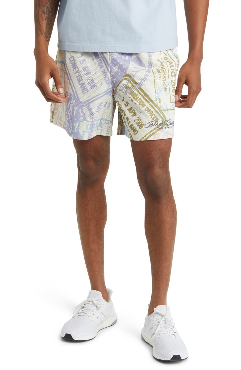 CONEY ISLAND PICNIC Passport Mesh Shorts, Main, color, 