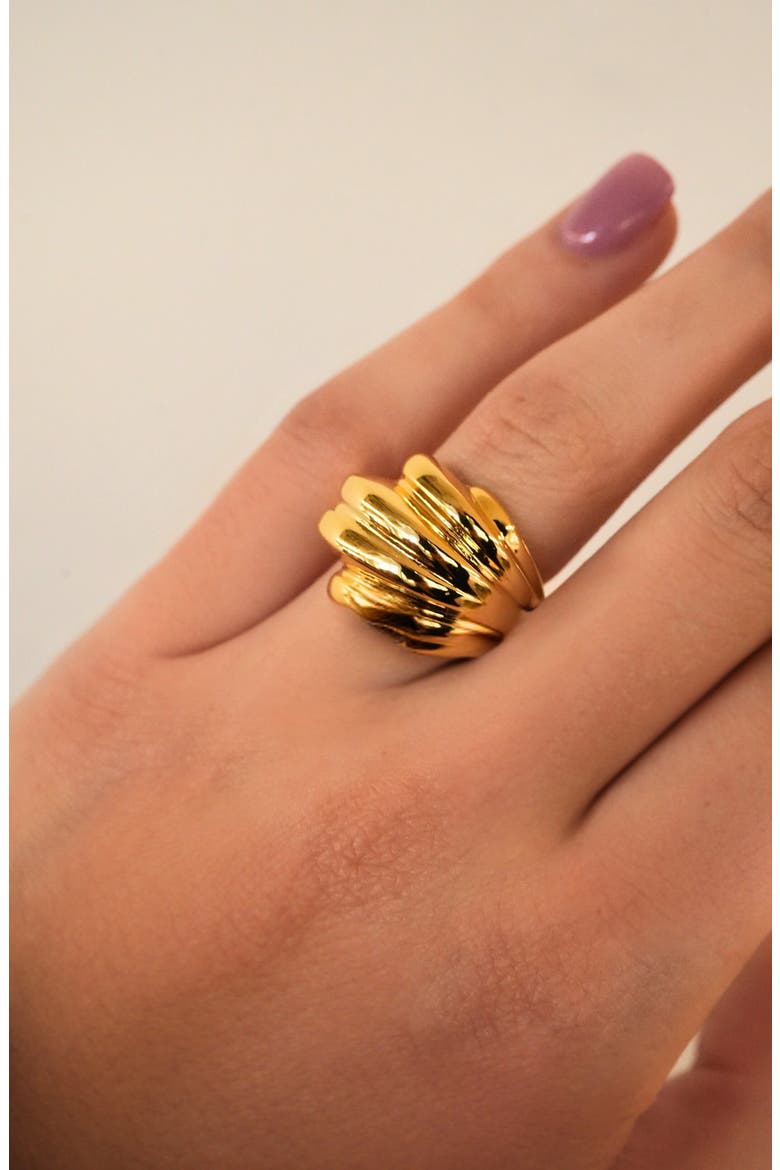 Ribbed Ring, Alternate, color, GOLD