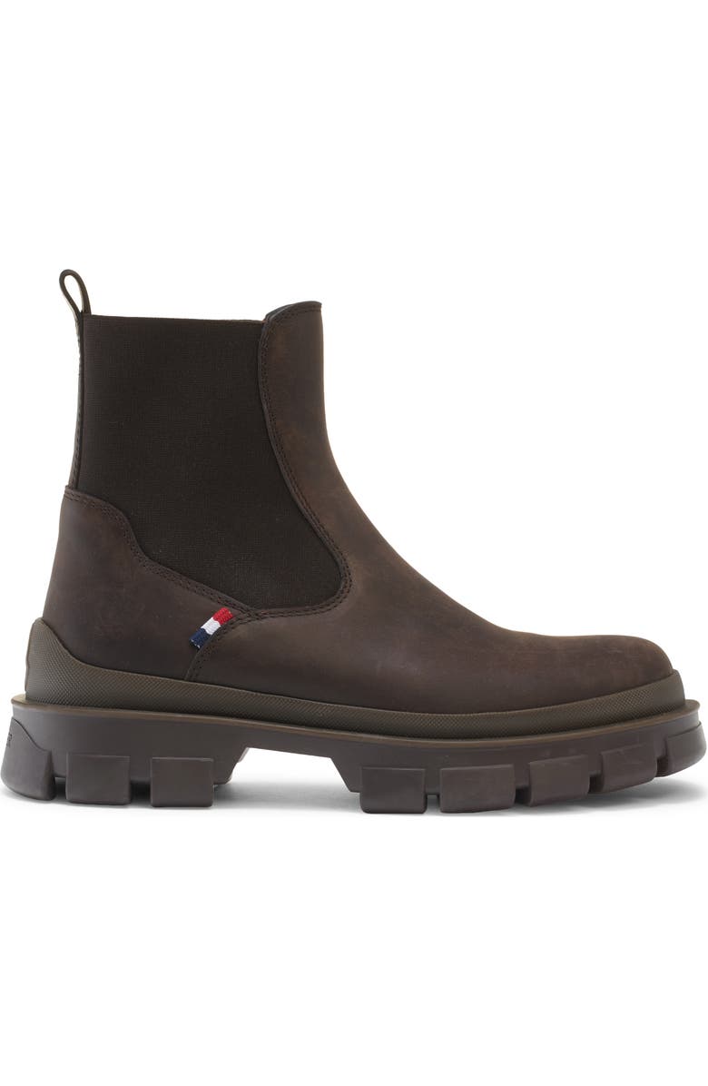 Moncler Hevea Lug Sole Chelsea Boot, Alternate, color, Coffee Bean
