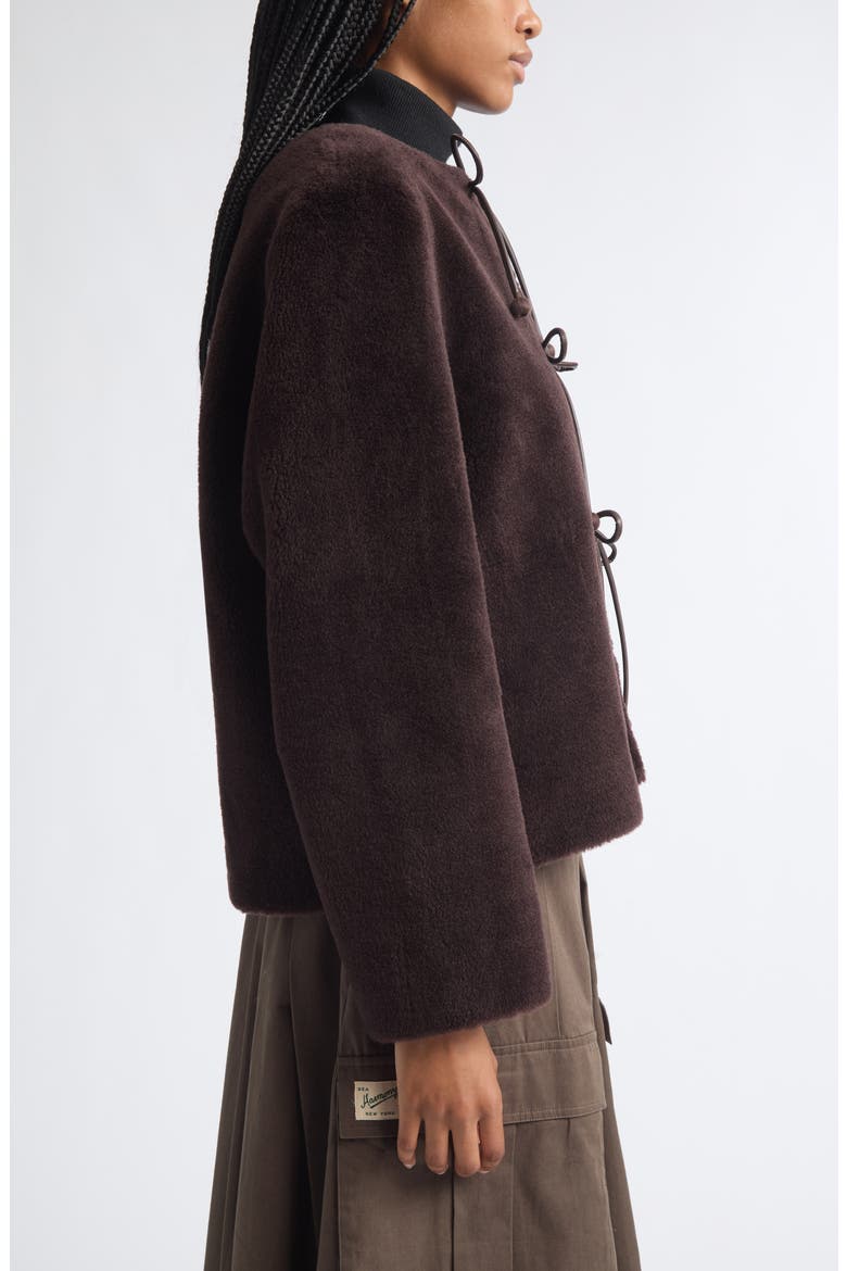 Annie Genuine Shearling Coat, Alternate, color, BROWN