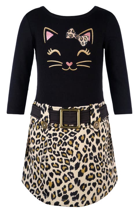 Kids' Marsha Long Sleeve Cat Dress (Toddler)
