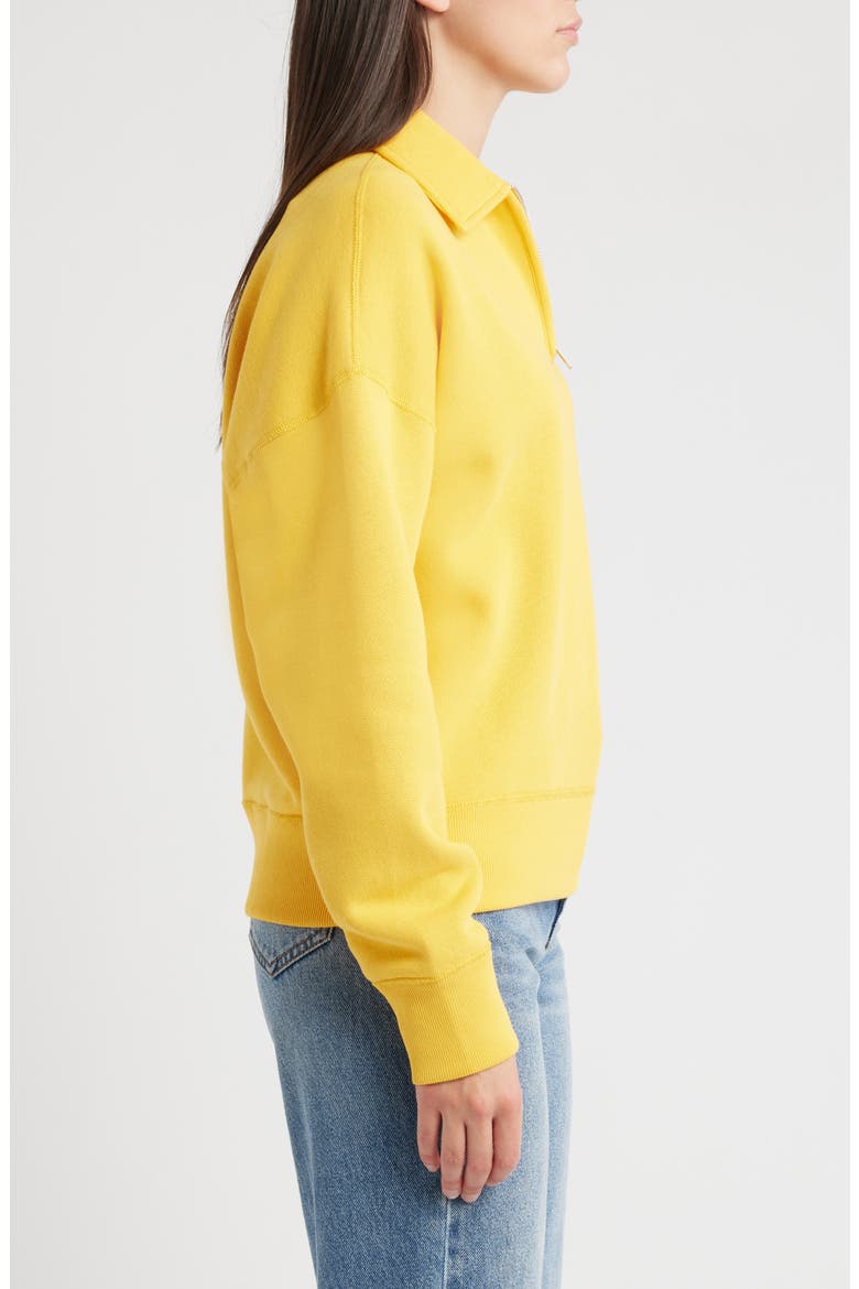 Cotton Blend Quarter Zip Sweatshirt, Alternate, color, GOLD BUGLE