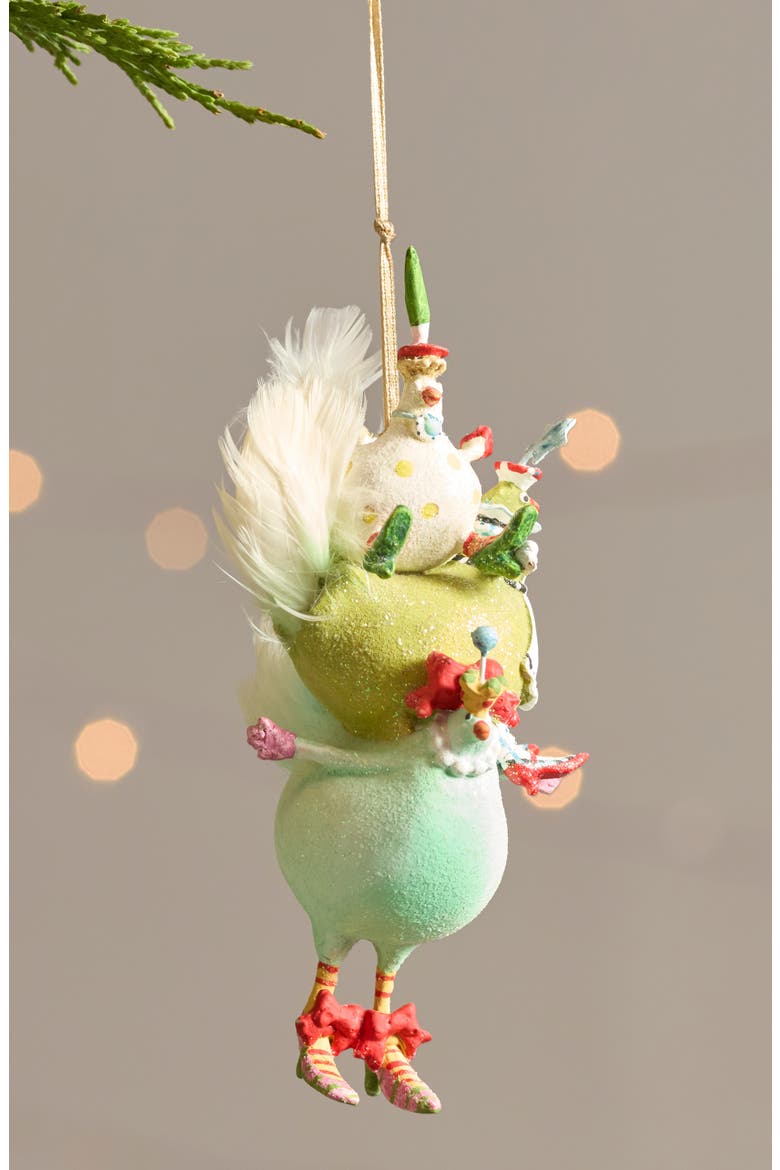 12 Days Three French Hens Ornament, Alternate, color, BLUE