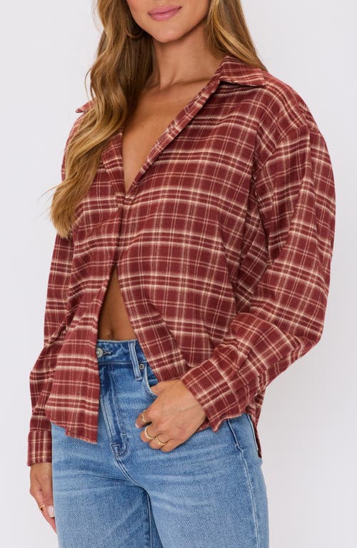 Vici Collection Poet Plaid Button-up Shirt In Red