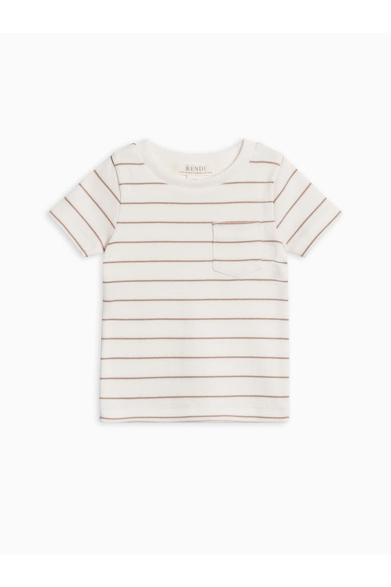 Lou Organic Ribbed Short Sleeve Pocket Tee, Main, color, Dario Stripe / Oat