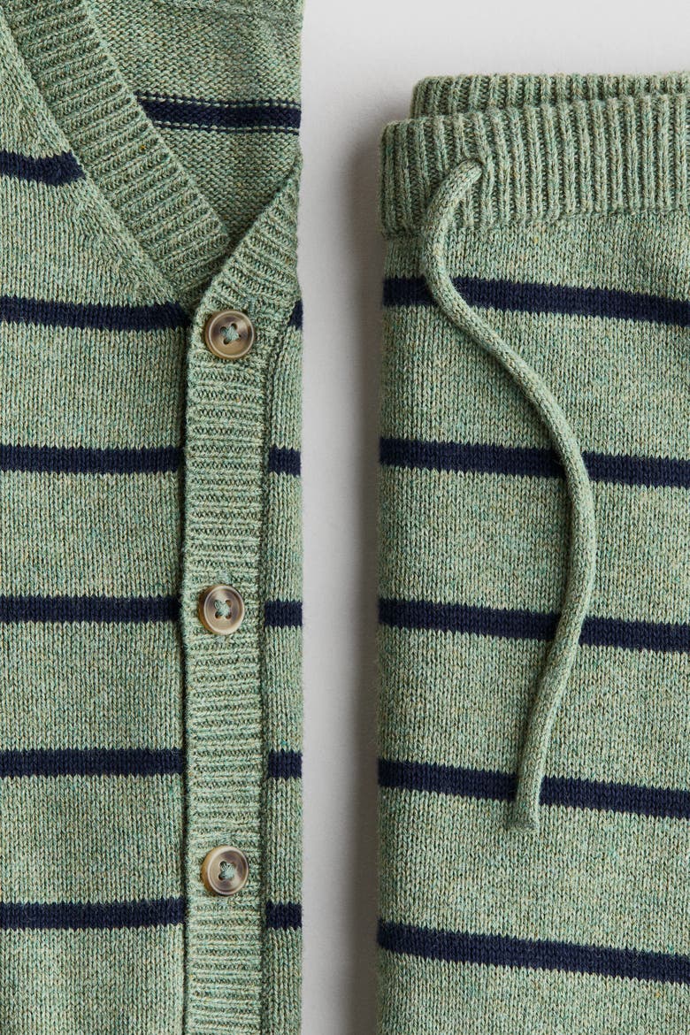 2-piece Cotton-knit Set, Alternate, color, Green/striped