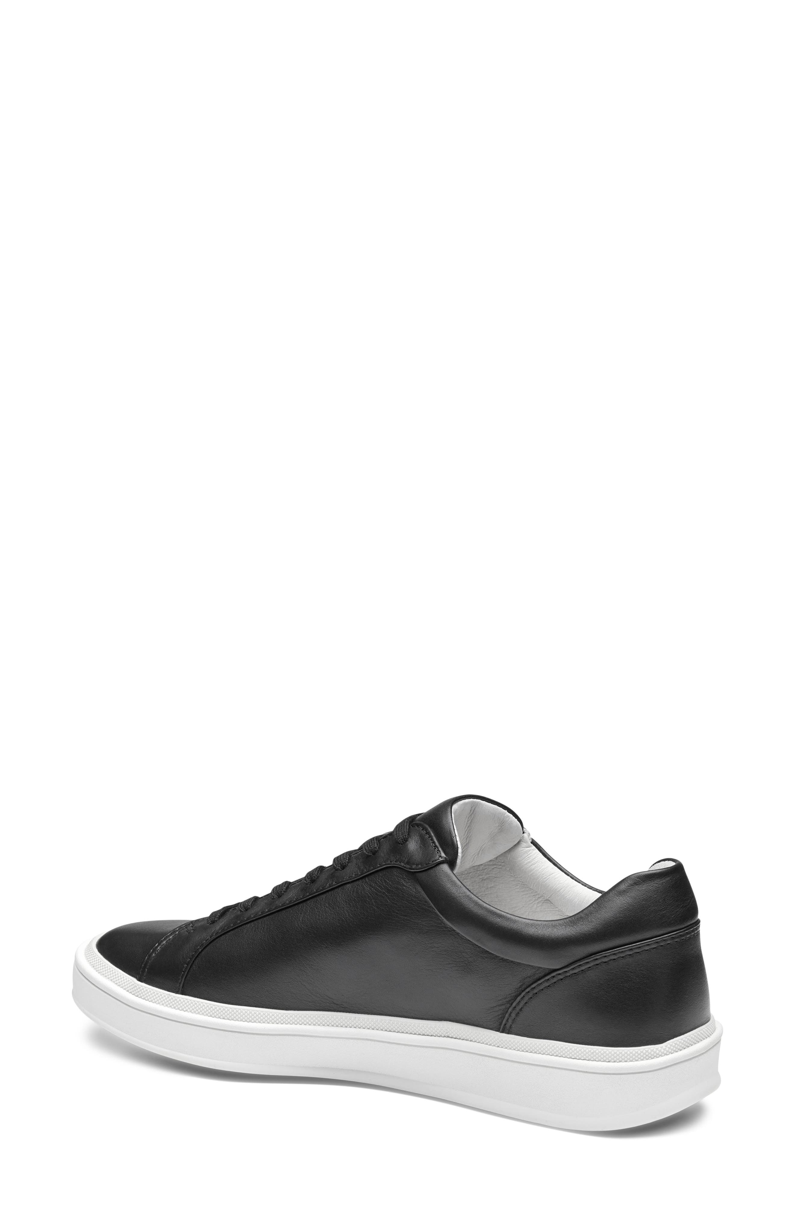 Johnston & Murphy Ashley Sneaker, Alternate, color, Black Nappa Leather