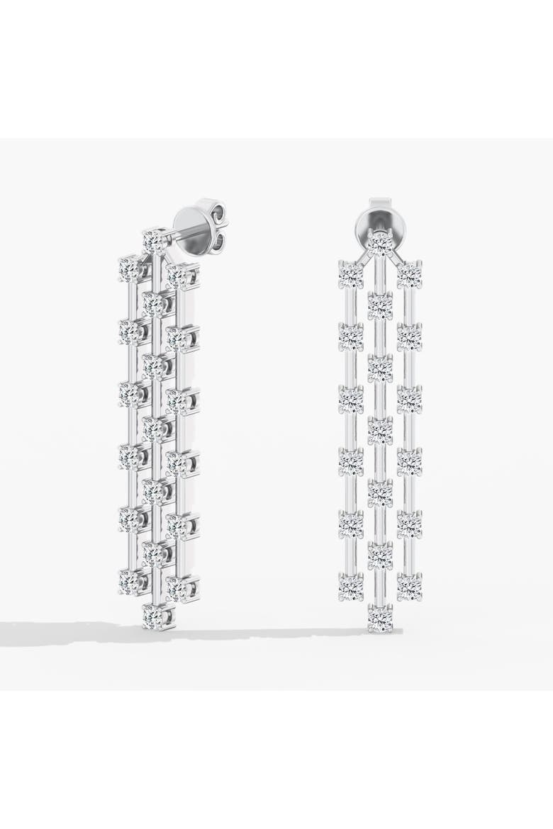 Triple Row Orbit Lab Diamond Drop in 14K Gold, Main, color, White Gold