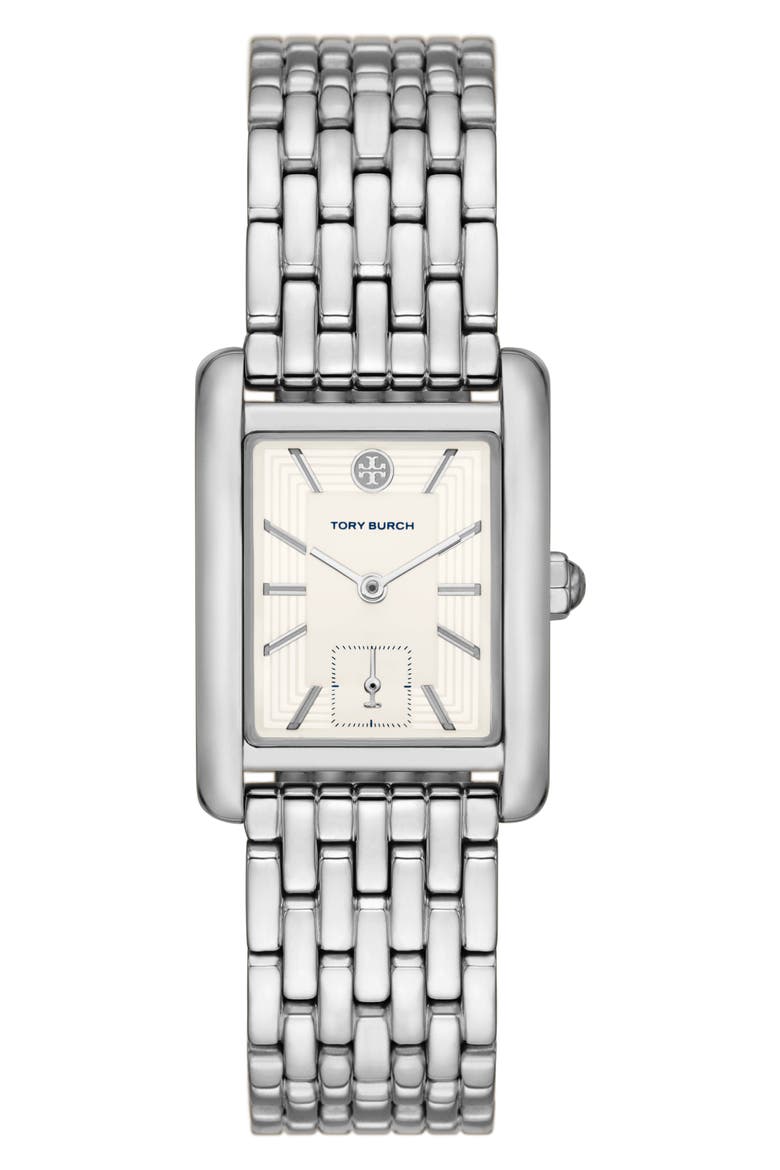 Eleanor Stainless Steel Bracelet Watch, 25mm x 34mm, Main, color, SILVER