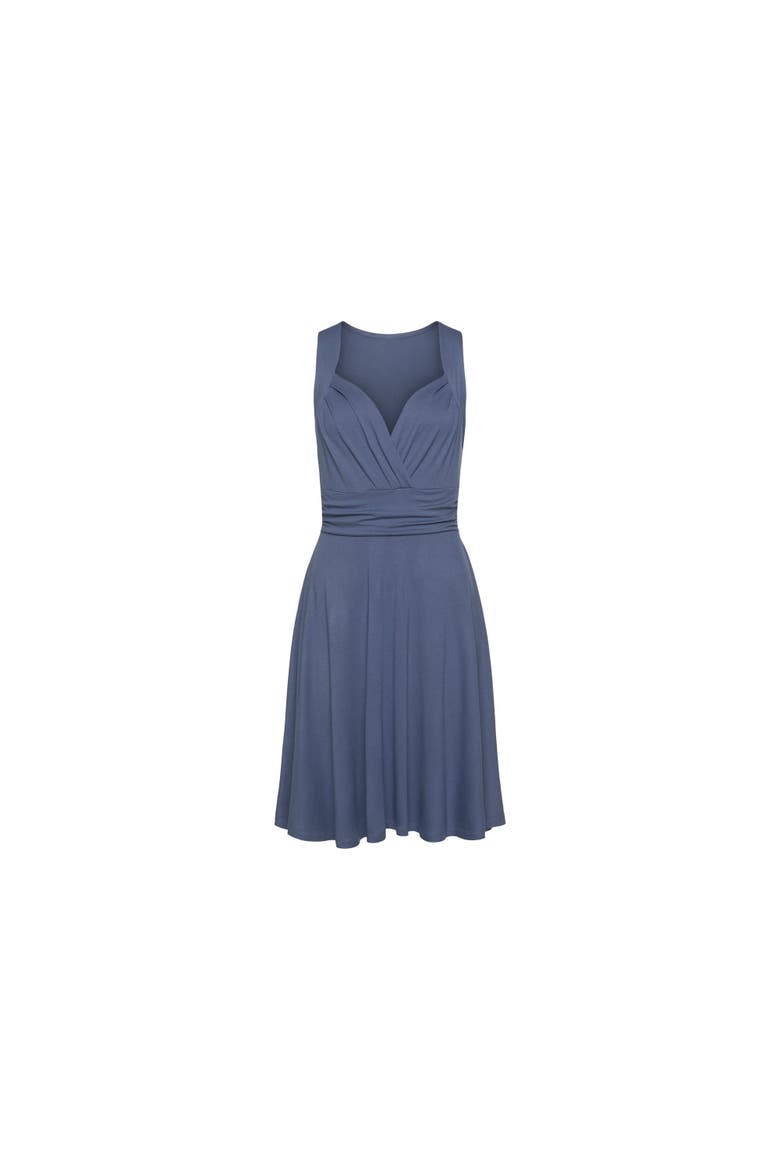 Sleeveless Wrap Look Dress, Alternate, color, Smokey Blue