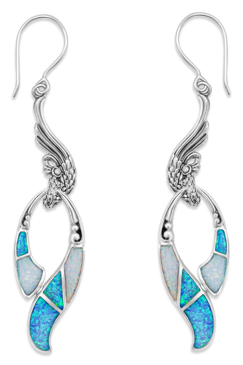 Peacock Mother of Pearl & Abalone Drop Earrings, Main, color, MULTI