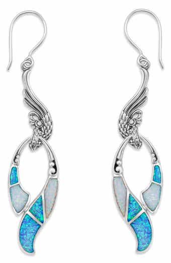 Peacock Mother of Pearl & Abalone Drop Earrings