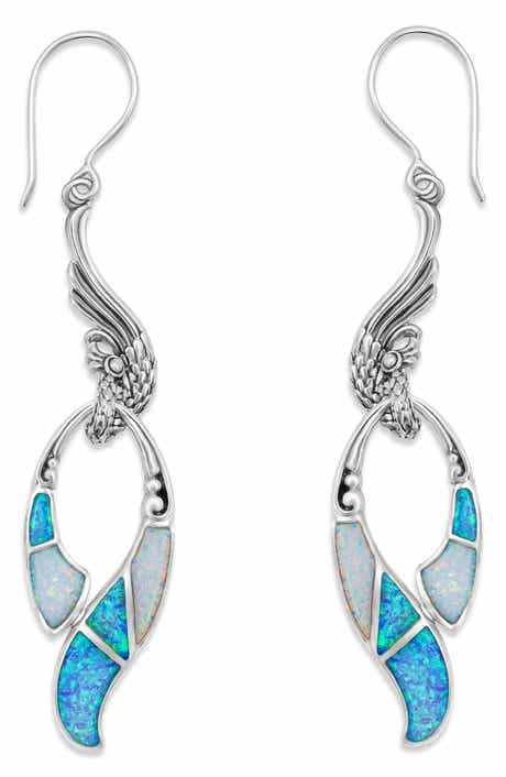 Peacock Mother of Pearl & Abalone Drop Earrings