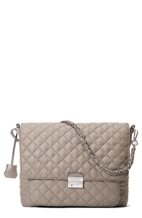 Large Crosby Lock Quilted Nylon Crossbody Bag