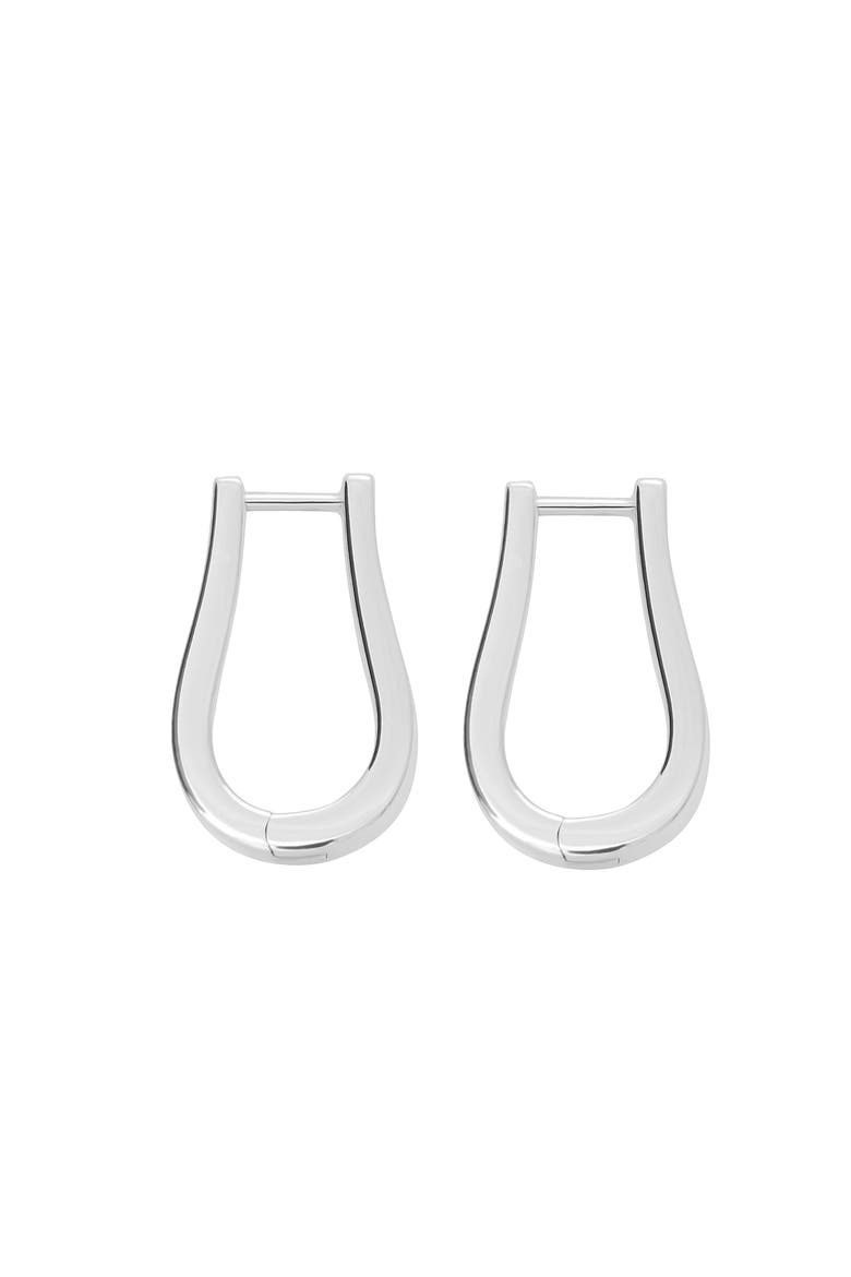 Petal Hoops Medium, Main, color, Sterling Silver