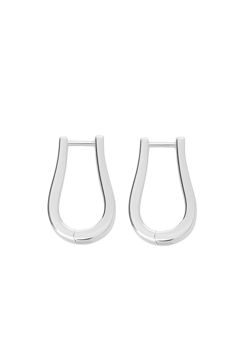 Lucy Quartermaine Petal Hoops Medium, Main, color, Sterling Silver