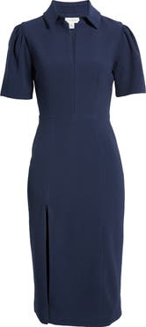 Dress the Population Gloria Front Zip Sheath Dress