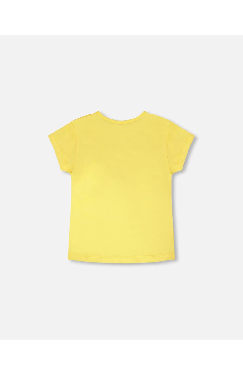 Deux par Deux Organic Cotton Jersey Short Sleeve Ladybug T-Shirt, Alternate, color, Yellow