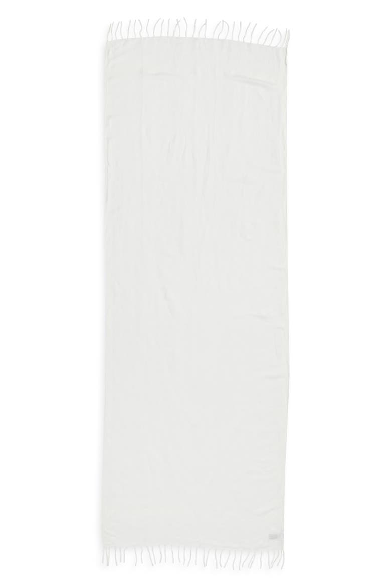 Linen Blend Scarf, Alternate, color, WHITE SNOW