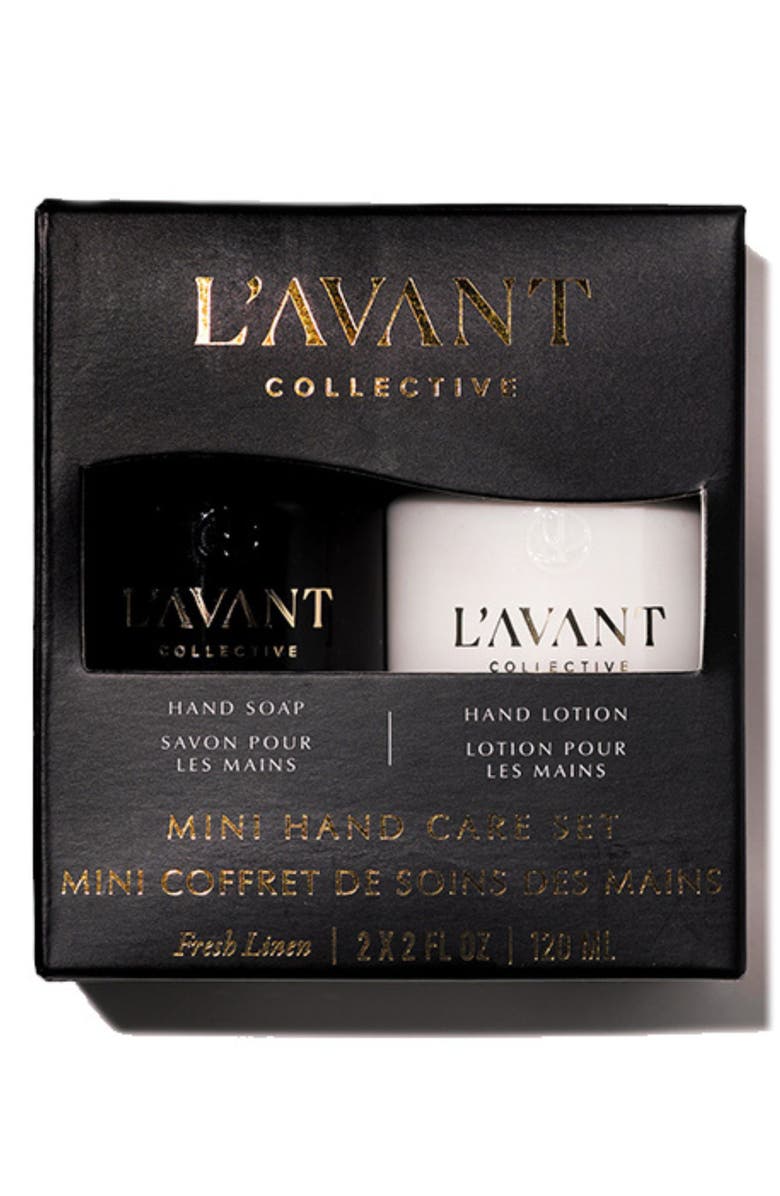 L'AVANT Collective Fresh Linen 2-Piece Mini Hand Care Set, Main, color, Black
