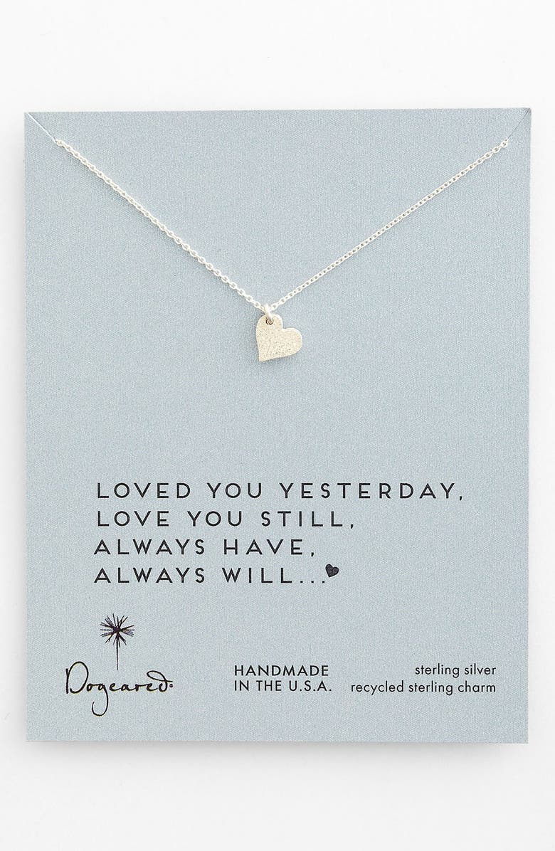 Dogeared 'Love - Sparkle Heart' Boxed Pendant Necklace, Alternate, color, 