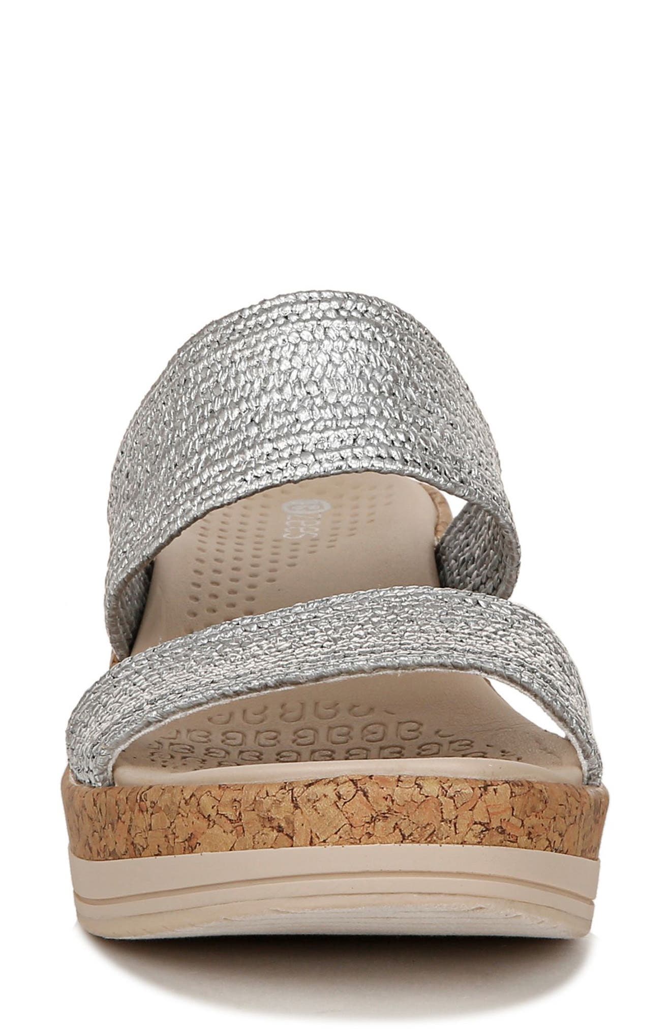 Resort Platform Slide Sandal, Alternate, color, SILVER