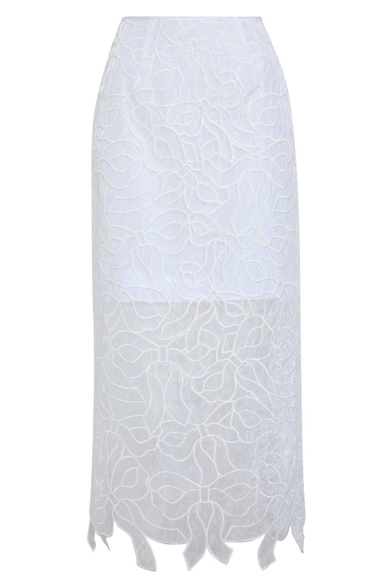 Gus Embroidered Bow Organza Skirt, Main, color, WHITE