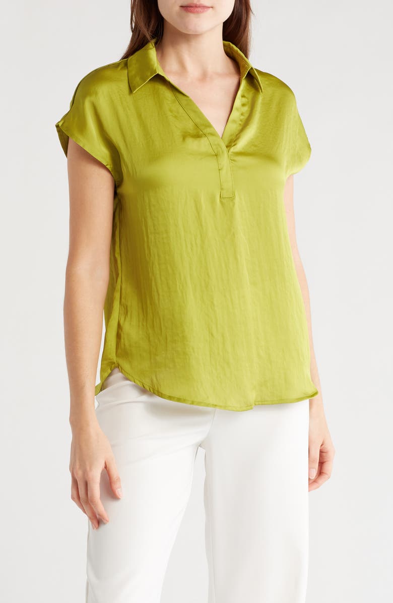 Pleione Crinkle Satin Top, Main, color,