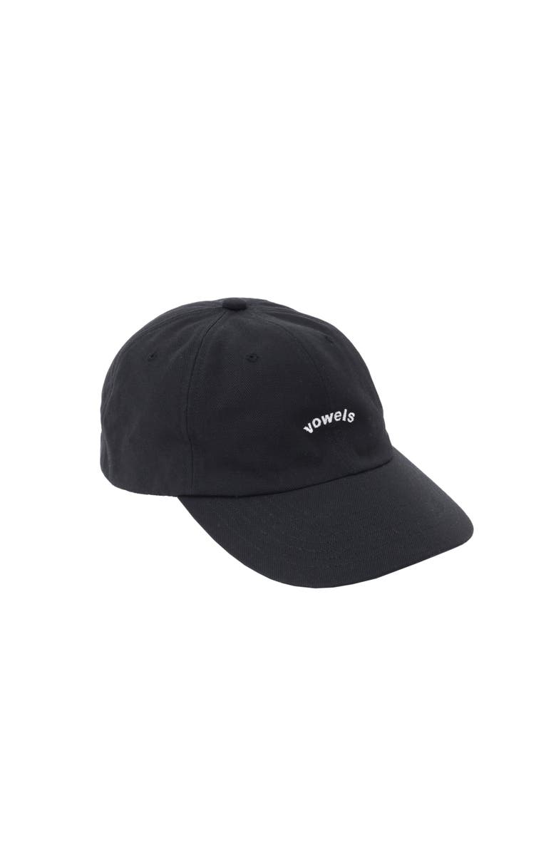 vowels Cotton Twill Logo Cap, Main, color, Black