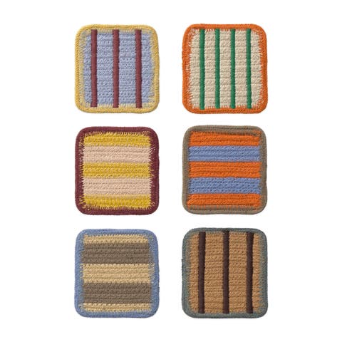 Set Of 6 Coasters Color On