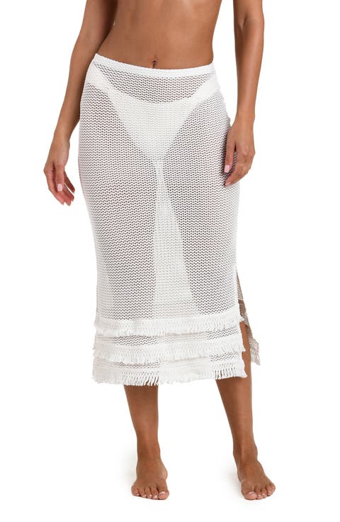 Flora Flair Open Stitch Cover-Up Midi Skirt