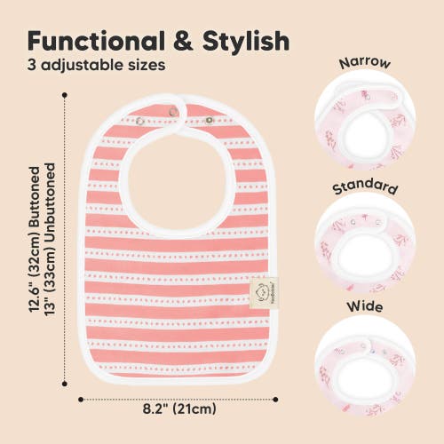 Keababies 8-pack Coast Drool Bibs In Sweet Charm