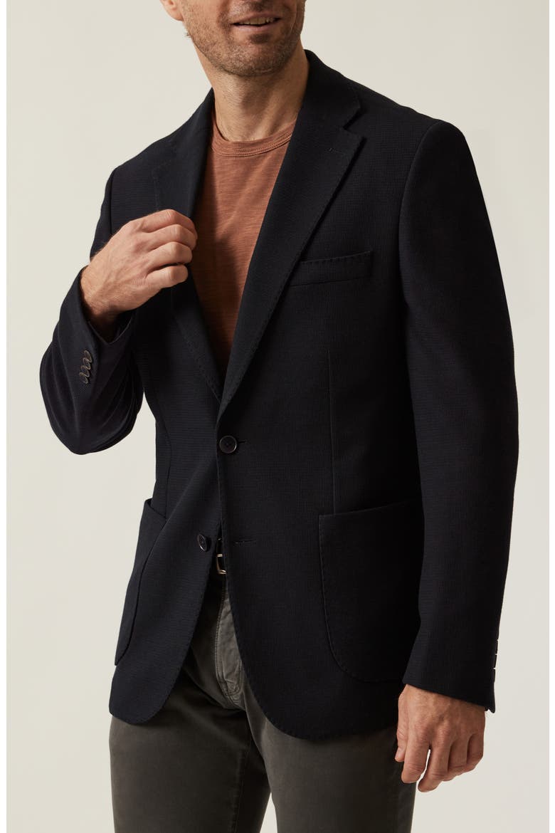 Matteo Slim Fit Navy Knit Blazer, Alternate, color, NAVY