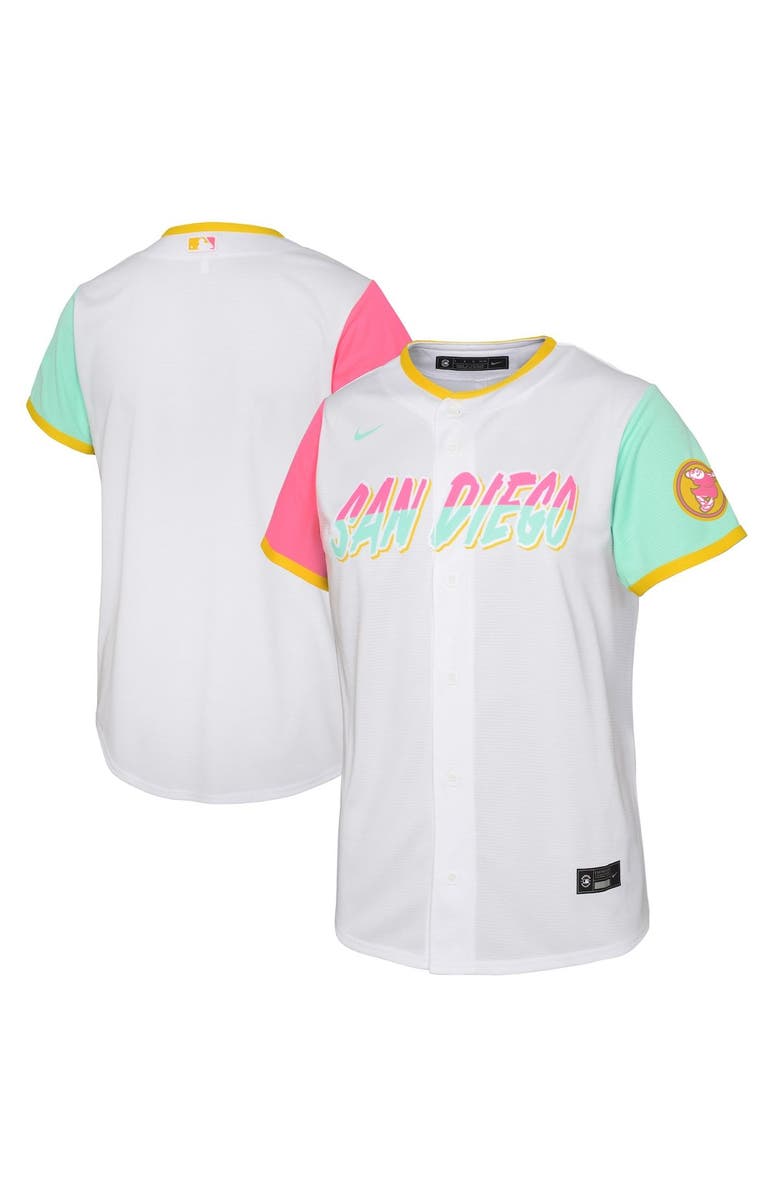 Nike Preschool Nike White San Diego Padres City Connect Replica Team Jersey, Alternate, color,