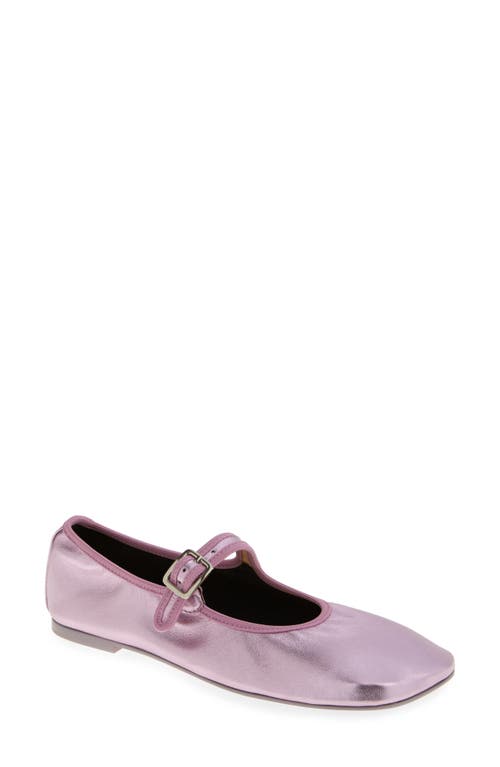 Sandy Liang Metallic Mary Jane Ballet Flat In Pink