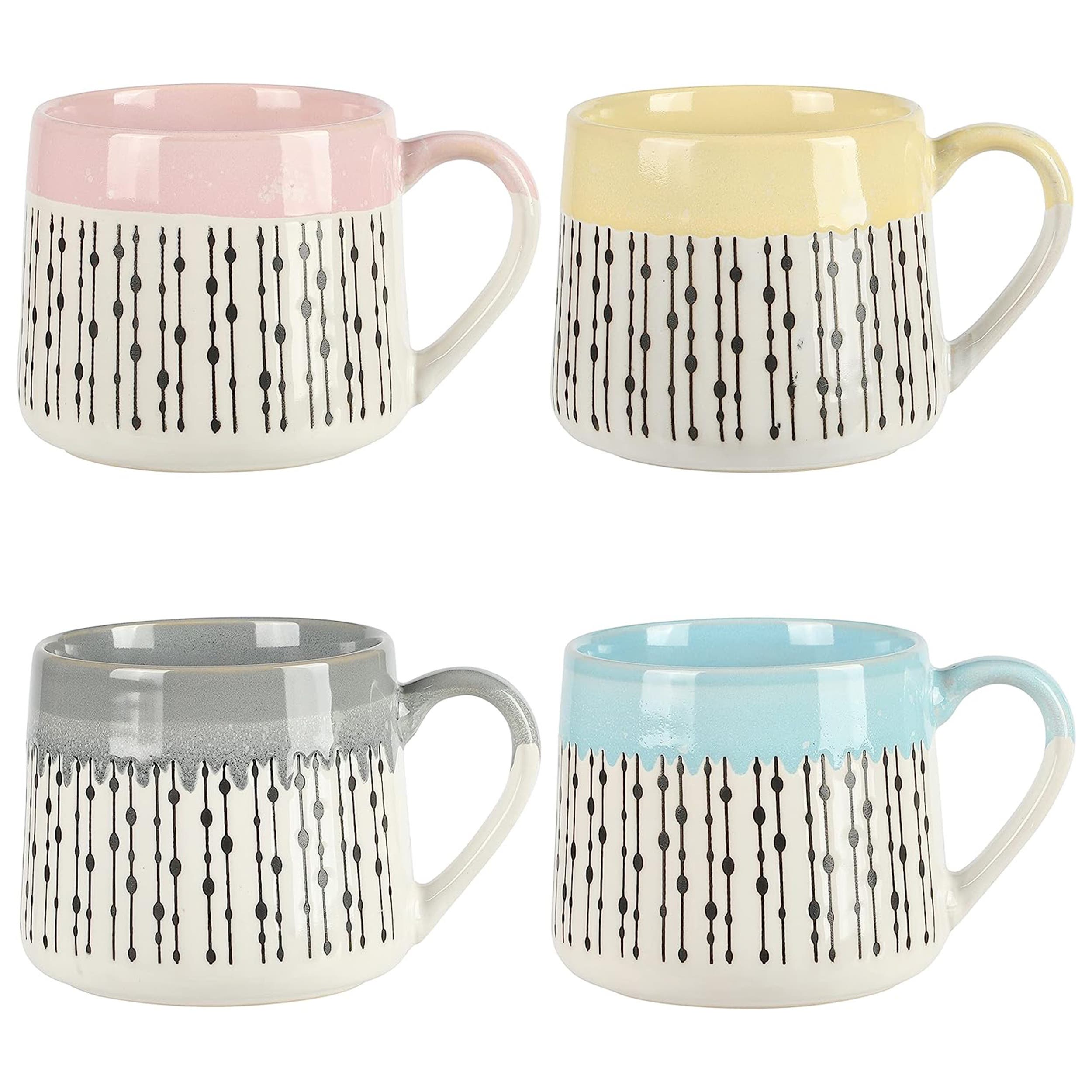 Gibson Home Morning Mist 4 Piece 15 Ounce Stoneware Belly Mug Set In Multi