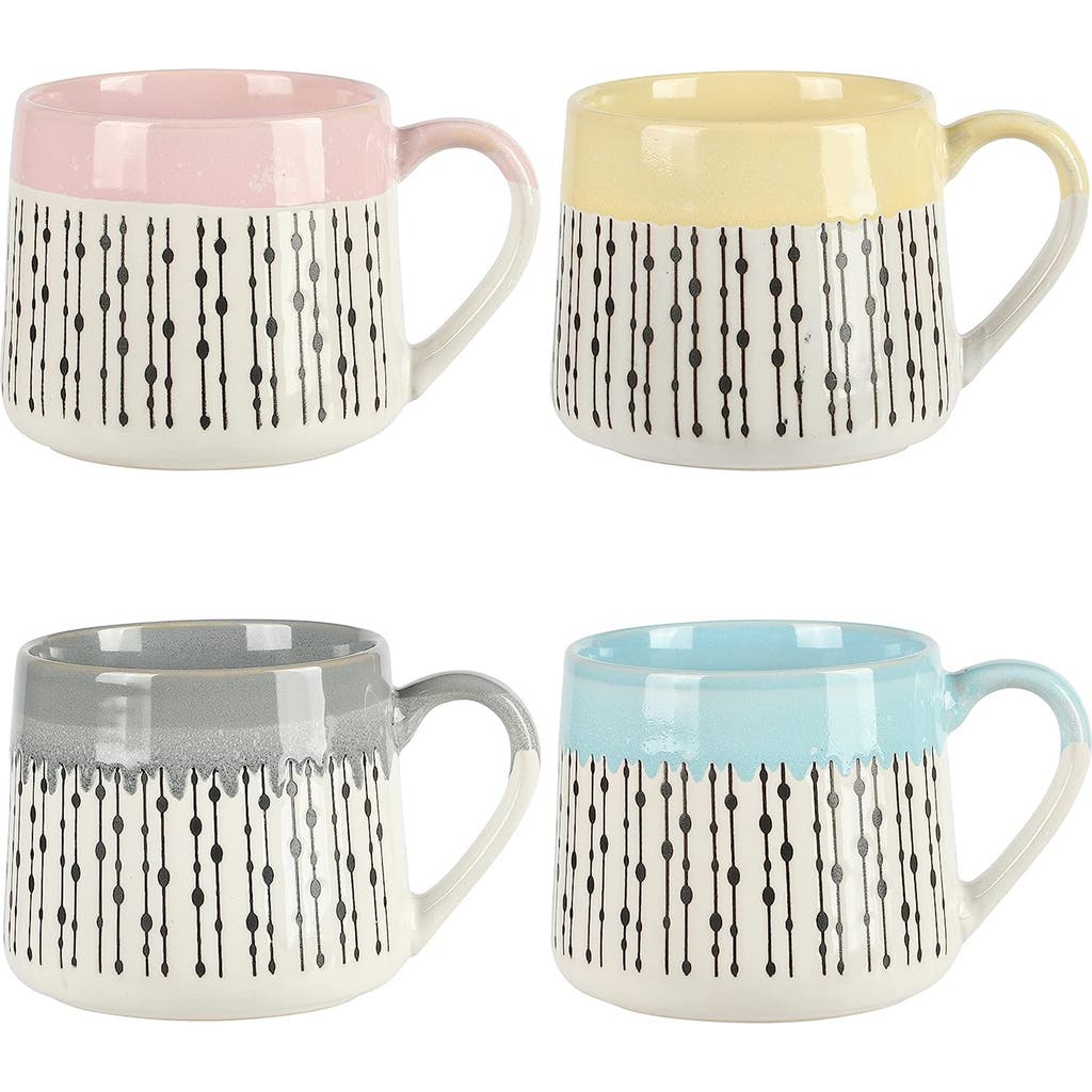 Gibson Home Morning Mist 4 Piece 15 Ounce Stoneware Belly Mug Set In Multi