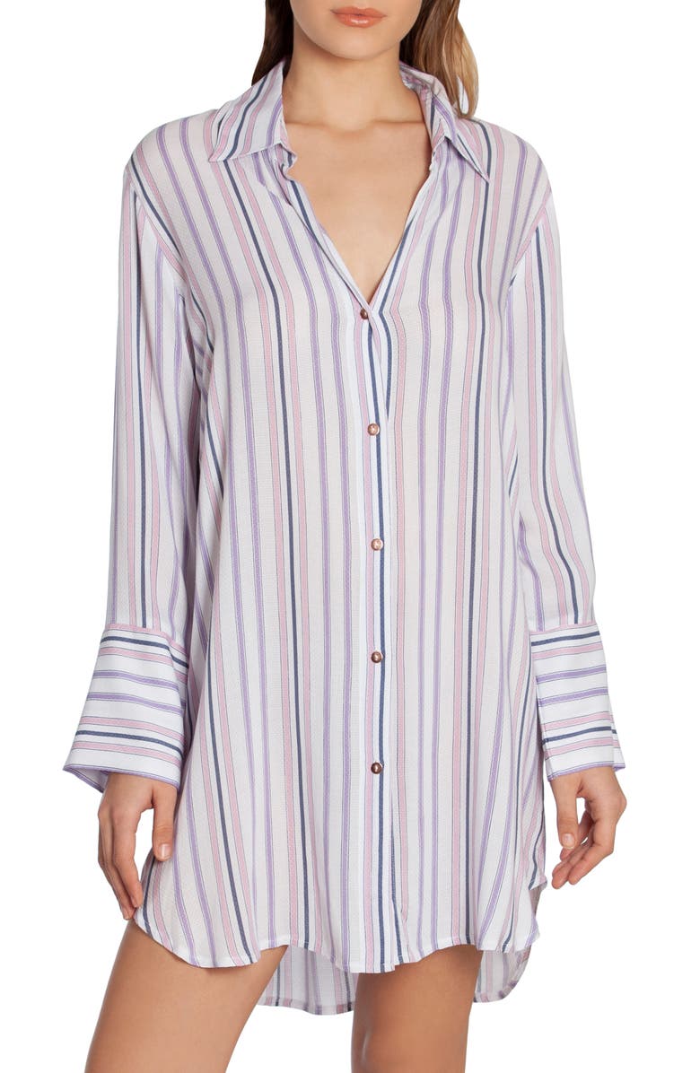 Midnight Bakery Stripe Sleep Shirt, Main, color, 