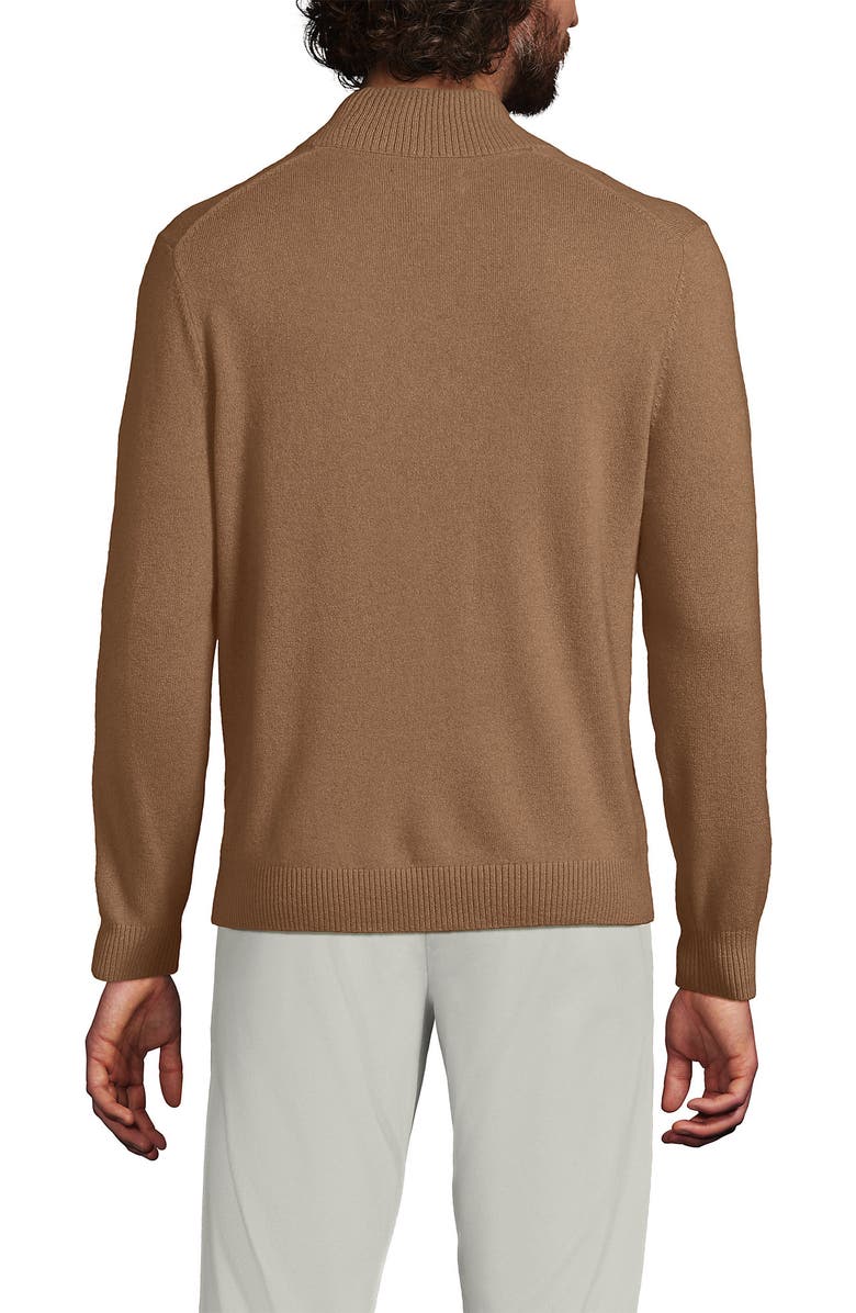 Lands' End Fine Gauge Cashmere Quarter Zip, Alternate, color, Classic Camel