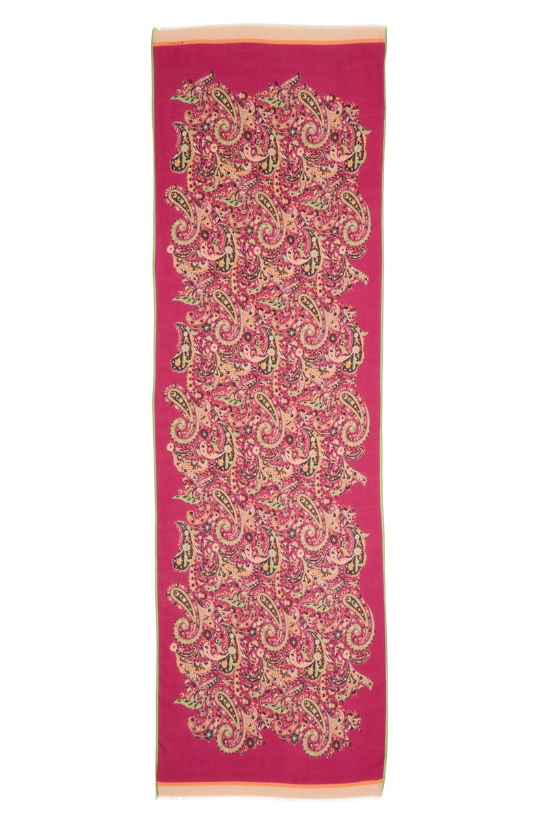 Etro Paisley Wool & Silk Scarf, Alternate, color, 