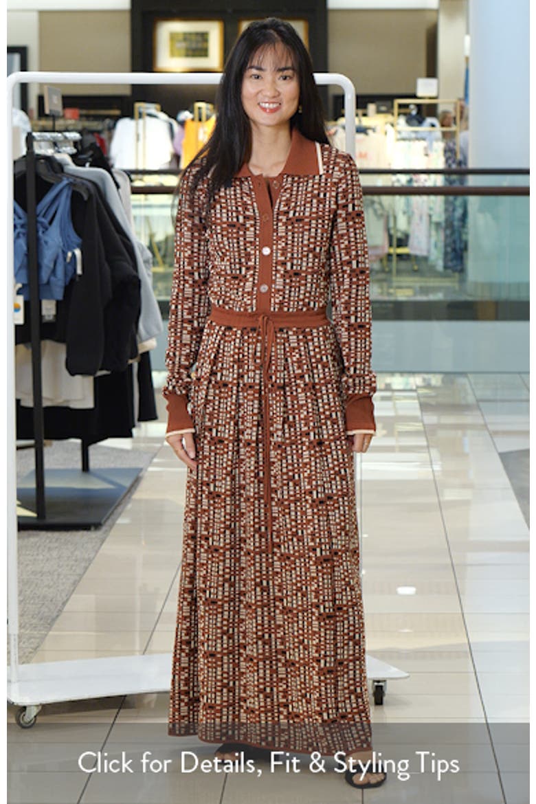 Tipped Long Sleeve Drawstring Waist Sweater Dress video